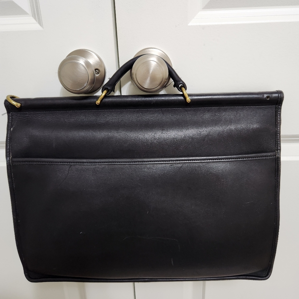 Coach Vintage Black Kensington  Leather Briefcase Messenger Bag 5279 - Picture 3 of 8